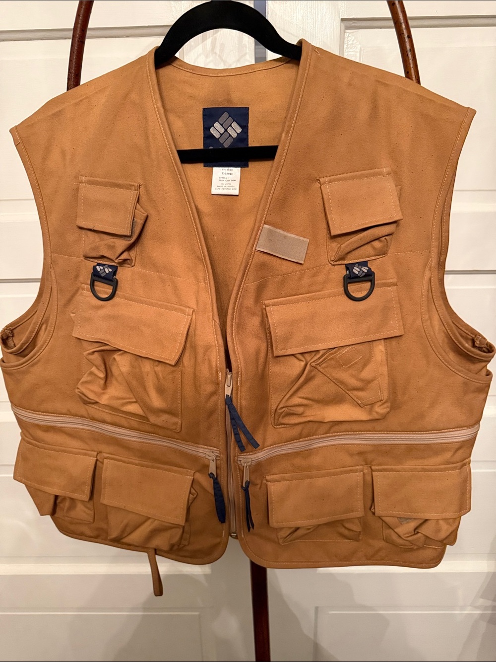 Vintage Columbia Utility Fishing Vest XL Tan Canvas Gorpcore Workwear
